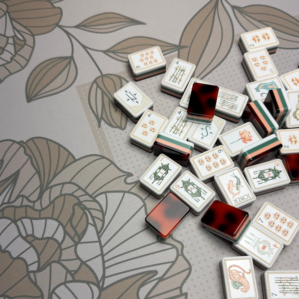 Long Line Roses Desert Mahjong Mat
