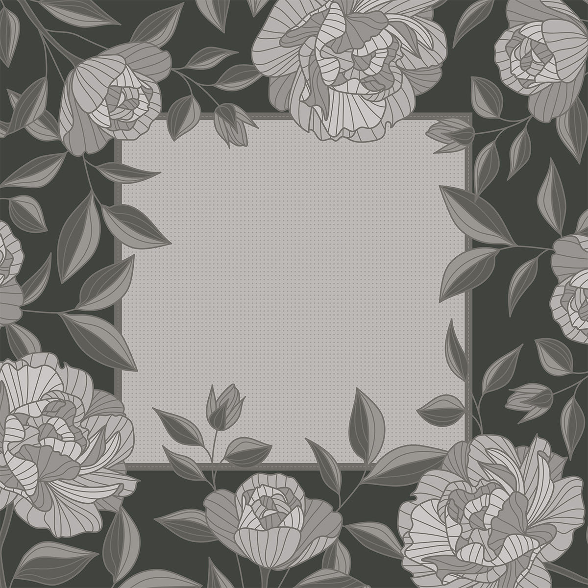 Long Line Roses Noir Mahjong Mat