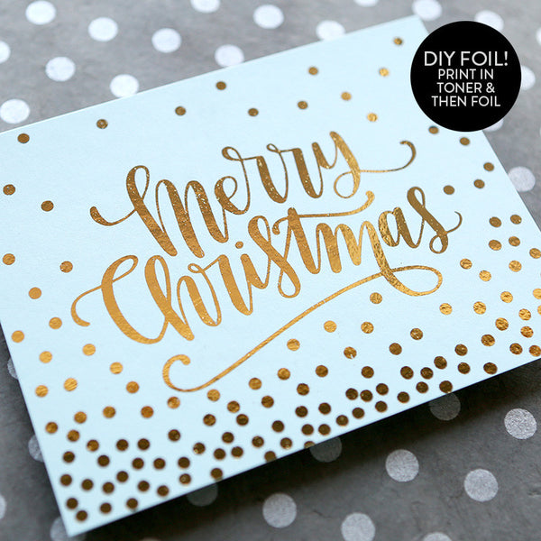 DIY Foil - Merry Christmas Dots A2 Card