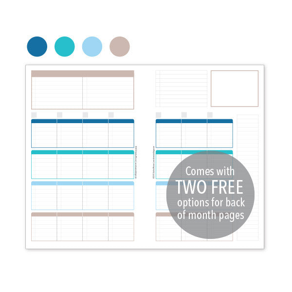 PlanThis Week-on-2-Pages Planner Pages - Ocean (Half-Letter)